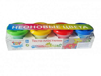 Тесто-пластилин Неоновые цвета (4цв*50гр) TA1016V (Genio Kids-Art)