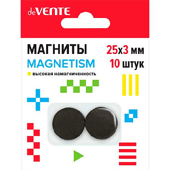 Магниты д/рукоделия deVENTE Magnetism 8000403 чёрн.,феррит.,10шт,25*3мм,,высок.н 8000403