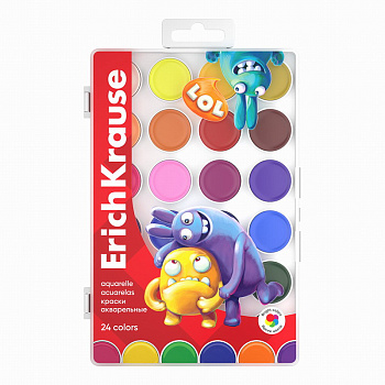 Краски 24цв. EK "Jolly Friends" 61368 аквар.,пластик/к,е/подвес