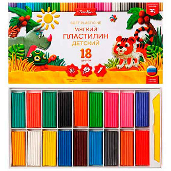 Пластилин мягкий 18цв.,270гр. ГЛОБУС "Классический" ПЛ18Д