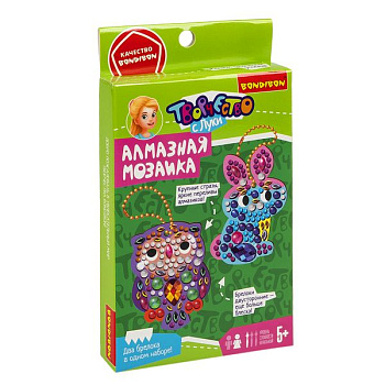 Bondibon Набор д/творчества Алмазная мозаика Брелоки Сова и зайчик ВВ5771