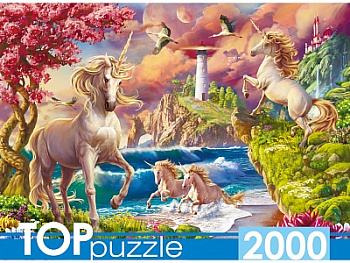 Пазлы (2000эл) Маяк и единорги П2000-0740