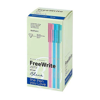 Ручка шар. BV FreeWrite "Zefir" 20-0327/03 синяя,0,7мм,асс.
