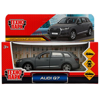 Машина Технопарк металл. Audi Q7 серый (12см) дв,баг,инер,в/к Q7-12MAT-GY