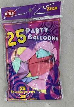 Набор шар воздушный 9" (25шт/уп) цветная пастель в пакете Цена за уп.D36052
