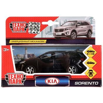 Машина Технопарк металл. Kia Sorento Prime черный (12см) дв,баг,в/к SB-17-75-KS-