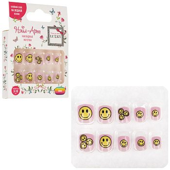 Lukky Нэйл-Арт наб. Emodji 10 наклад.ногтей на клеевой основе,3-10 лет,кор. Т26641