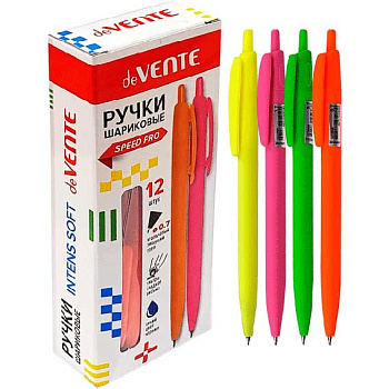 Ручка масл. авт. шар. deVENTE "Intens Soft" 5070908 синяя,0,7мм,ультрагл.письмо,