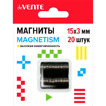 Магниты д/рукоделия deVENTE Magnetism 8000401 чёрн.,феррит.,20шт,15*3мм,,высок.н