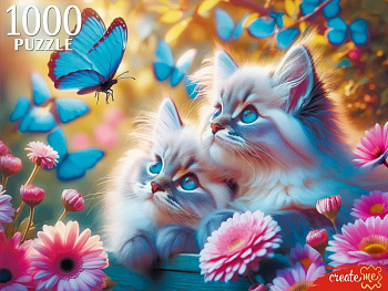 Пазлы (1000эл) Котята и бабочки ХП1000-8280