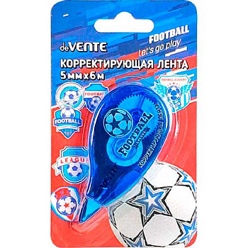 Коррект. лента deVENTE 5мм* 6м 4062311 "Football" син.прозр.корп.,фронт.аппл.,ка
