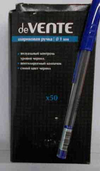 Ручка шар. deVENTE 5073328 синяя,0,7мм,жёлтый корп.с пластик.держ.