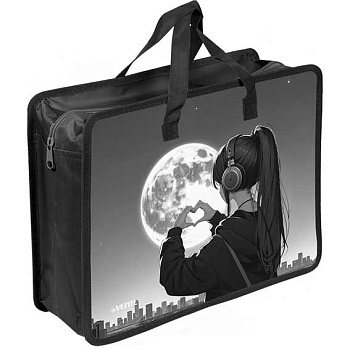 Папка пластик,с ручками А4 deVENTE "Silver Moon" 8057622 с расш.10см,400мкм,молния