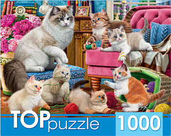 Пазлы (1000эл) Озорные котята ХТП1000-2158