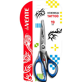 Ножницы 19см deVENTE "Tattoo" 4091801 прорезин.кольца,протравл.гравировка на лез