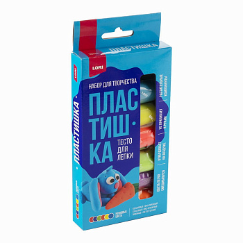 Тесто д/лепки Пластишка (6цв*30гр,коробка с вырубным окном) Тдл-049 (Колорит)