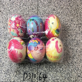 Мяч лёгкий 10,0см (6шт/уп) в/п Цена за шт рис.микс D37064