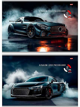 Альбом для рис.32л. Проф-Пресс "Спортивные автомобили-5" 32-7252 на скобе,асс.