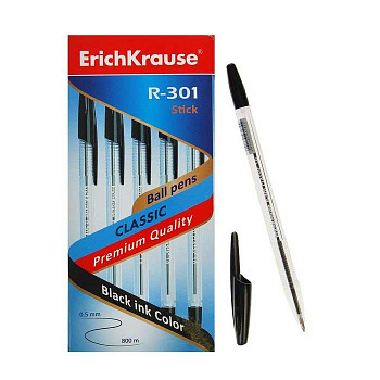 Ручка шар. EK R-301 Classic Strick 43185 черный, 1,0мм