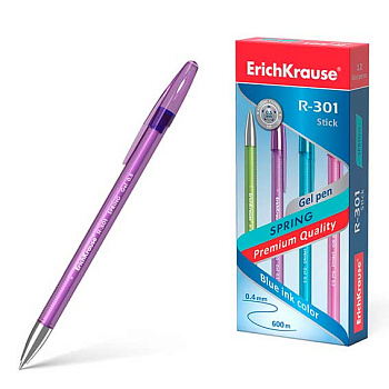 Ручка гелевая EK R-301 "Spring Gel Stick" 53348 синяя, 0,5мм
