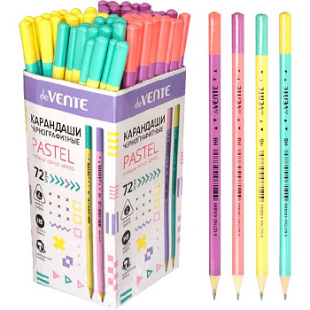 Карандаш ч/гр. deVENTE "Pastel" 5032902 НВ,диам.грифеля 2 мм,трехгран.,заточ.,па