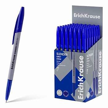 Ручка шар. EK Slender Stick Grey Super Glide Technology 63083 синяя,0,7мм