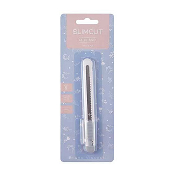 Нож канцелярский  9мм BV "Slimcut" 2-244/01 пласт.корп.,карт.блист.