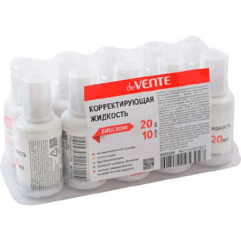 Коррект. жидкость 20гр. deVENTE "Emulsion" 4060104 быстросохн.,на эмульс.осн.,с