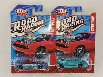Машина Технопарк металл. Road Racing Суперкар (7,5см) в асс, блист. RR-7-105-R